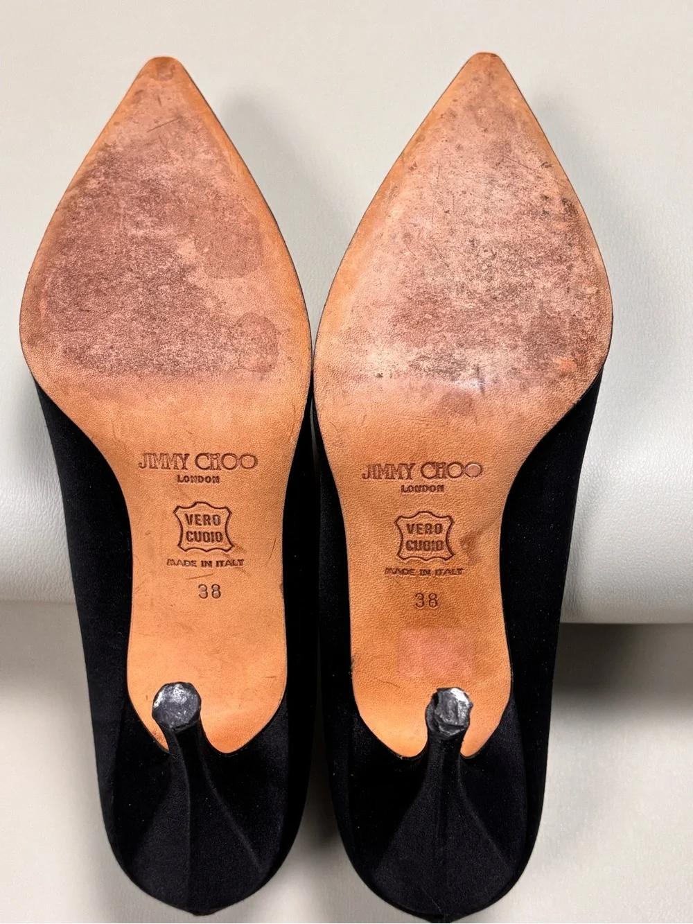 Jimmy Choo Black Pearl-Embellished Pointed Toe Pumps Size 7.5